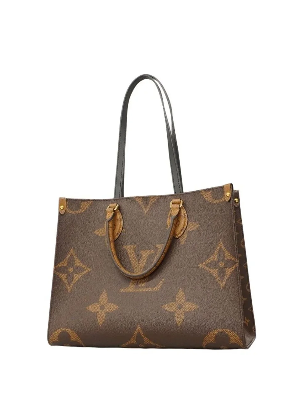 Louis Vuitton Tote Bag Monogram Giant Reverse On The Go MM Brown 2-Way